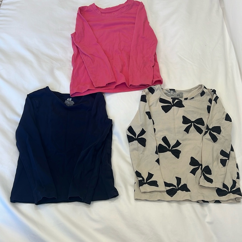 Kids long sleeve shirts 2 from H&M one from Cat & Jack